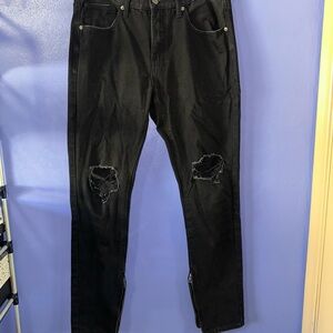 Stylish Black Distressed Jeans